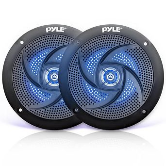 Pyle 6.5'' Waterproof Marine Speakers with Blue LED Lights (PLMRS63BL) - 240 watt Weather-Resistant