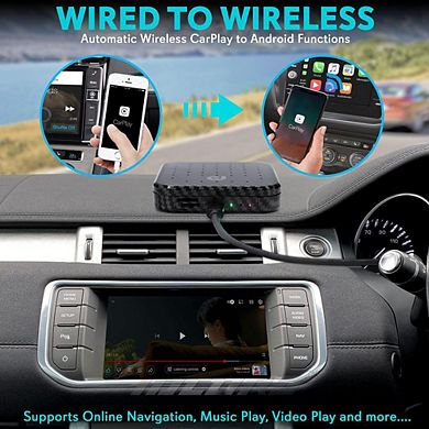 Pyle Wireless Carplay & Android System iA Box (PAS20BD) - USB Connection, Black Pattern Finish