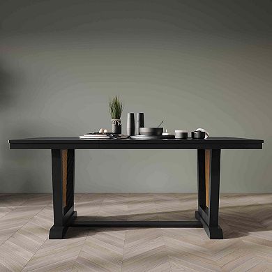 Farmhouse 66'' L Dining Table in Black