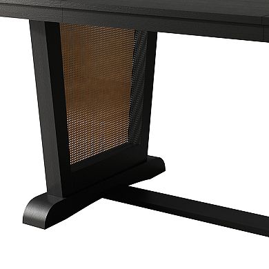 Farmhouse 66'' L Dining Table in Black