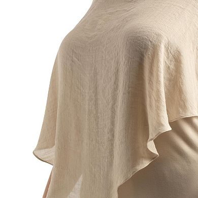 Women's AB Studio Crochet Back Trim V-Neck Top