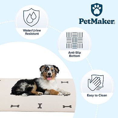 PetMaker Paw Print Dog Mat for Food & Water
