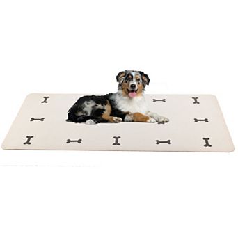 PetMaker Paw Print Dog Mat for Food & Water