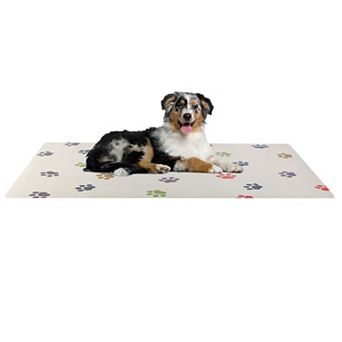 PetMaker Paw Print Dog Mat for Food & Water