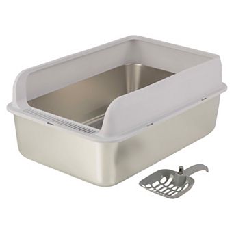 PetMaker Stainless Steel Cat Litter Box with Lid