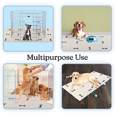 PetMaker 24-inch Non-Slip Dog Mat for Food & Water with Bone Design