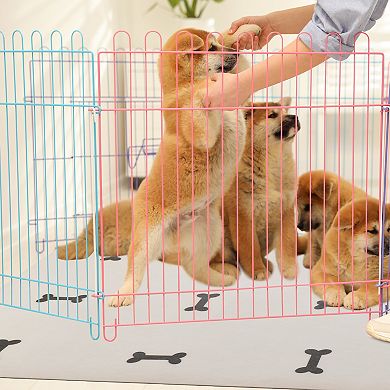 PetMaker 24-inch Non-Slip Dog Mat for Food & Water with Bone Design