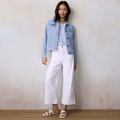 Petite LC Lauren Conrad Flutter Short Sleeve Blouse