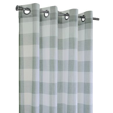 100% Polyester Genesis Light Filtering Plaid Woven Grommet Curtain Panel
