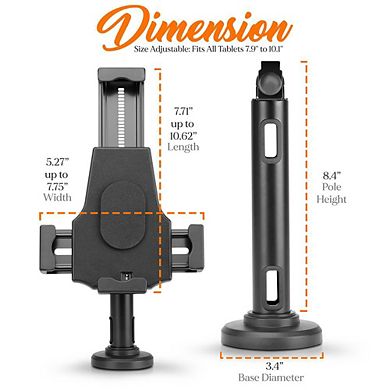 Pyle PSPADLK8 Anti-Theft Tablet Security Stand Kiosk, Locking Table Mount for iPad, Kindle