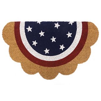 Americana Scallop Bunting Flag Coir 18x30 Doormat