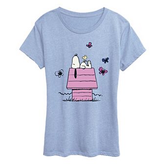 Women's Peanuts Snoopy Butterflies Graphic Tee