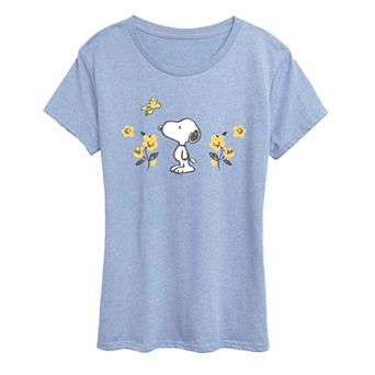 Women's Peanuts Snoopy & Woodstock Floral Graphic Tee