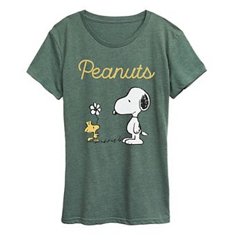 Women's Peanuts Snoopy & Woodstock Flower Graphic Tee