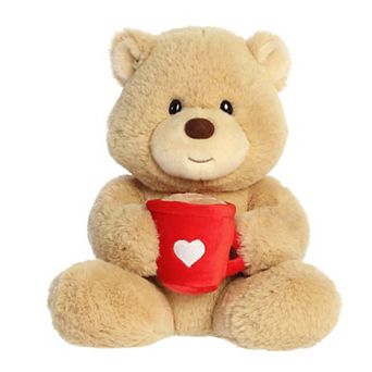 Aurora Heartwarming 9" Latte Love Bear Valentine Small Hot Coffee Stuffed Animal