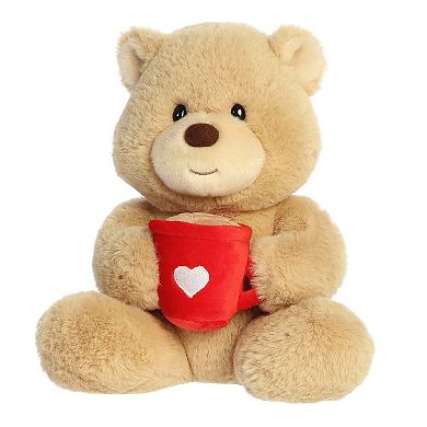 Aurora Heartwarming 9" Latte Love Bear Valentine Small Hot Coffee Stuffed Animal