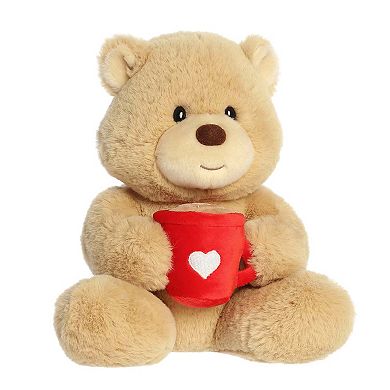 Aurora Heartwarming 9" Latte Love Bear Valentine Small Hot Coffee Stuffed Animal