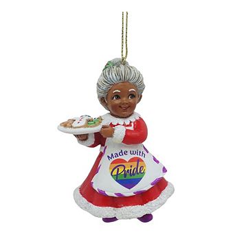 3.5" Pride African American Mrs. Claus Ornament Christmas Holiday Keepsake