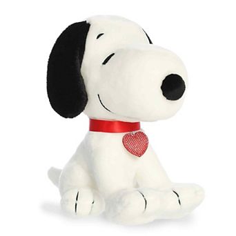 Aurora Adorable 8" Snoopy Heart Tag Peanuts Small White Stuffed Animal