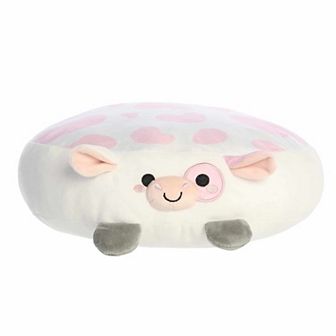 Aurora Squishy 12" Stef Strawberry Cow Flapjacks Medium Pink Stuffed Animal