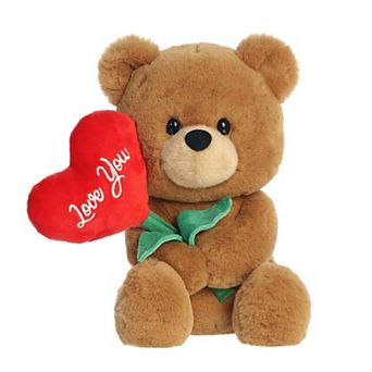 Aurora Heartwarming 10" Blossoming Love Bear Valentine Medium Caramel Stuffed Animal