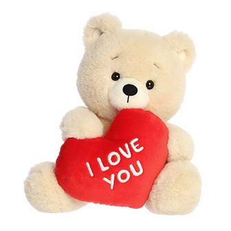 Aurora Heartwarming 8.5" Beary Sweet Bear Valentine Small Vanilla Cream Stuffed Animal