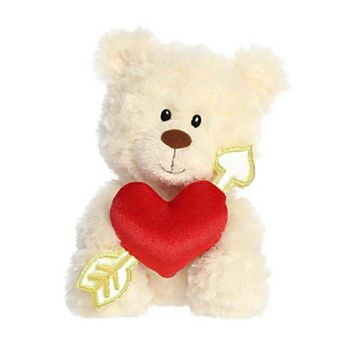 Aurora Heartwarming 9" Follow Your Heart Bear Valentine Small Cream Stuffed Animal