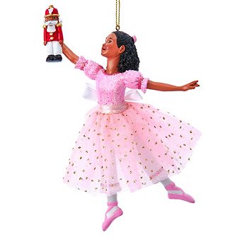 6.75" African American Clara Ballerina Ornament Elegant Christmas Decoration