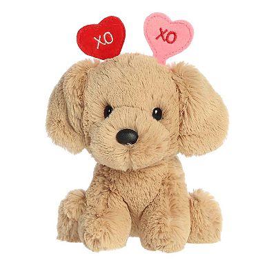 Aurora Heartwarming 5" XOXO Lab Dog Love On The Mind Mini Tan Stuffed Animal