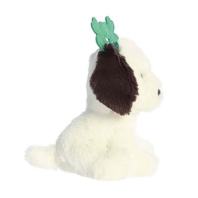 Aurora Whimsical 7" Clover Dog St. Patrick's Day Small White Stuffed Animal