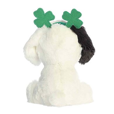 Aurora Whimsical 7" Clover Dog St. Patrick's Day Small White Stuffed Animal