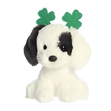 Aurora Whimsical 7" Clover Dog St. Patrick's Day Small White Stuffed Animal