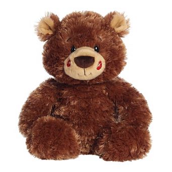 Aurora Heartwarming 9.5" Kiss Me Bear Brandy Valentine Medium Brown Stuffed Animal