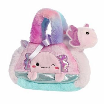 Aurora Small Fashionable Stuffed Animal 7.5" Peek-A-Boo Purple Axolotl Fancy Pals