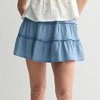 Juniors' SO® Multi Tiered Mini Skort