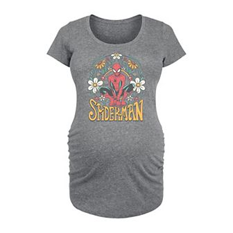 Maternity Marvel Spider-Man Vintage Floral Graphic Tee