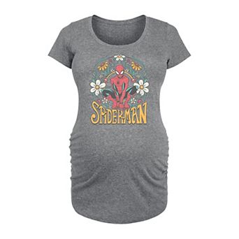 Maternity Marvel Spider-Man Vintage Floral Graphic Tee