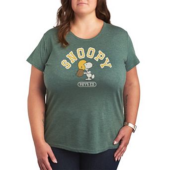 Plus Size Peanuts Snoopy Phys. Ed. Football Graphic Tee
