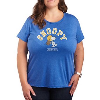 Plus Size Peanuts Snoopy Phys. Ed. Football Graphic Tee