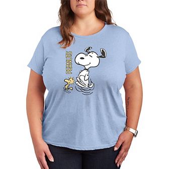 Plus Size Peanuts Snoopy & Woodstock Dancing Graphic Tee