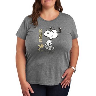 Plus Size Peanuts Snoopy & Woodstock Dancing Graphic Tee