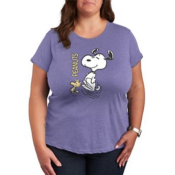 Plus Size Peanuts Snoopy & Woodstock Dancing Graphic Tee