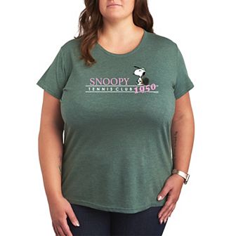 Plus Size Peanuts Snoopy Tennis Club 1950 Graphic Tee