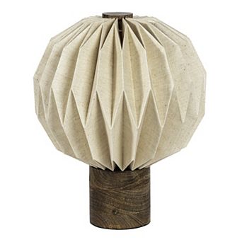 Quincy 11" Modern Minimalist Paper Pleated Orb Accent LED Table Lamp