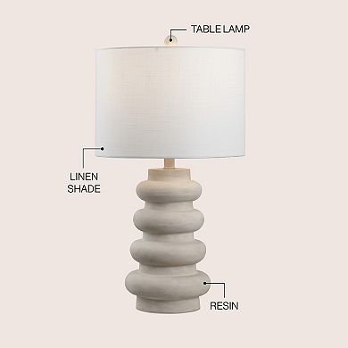 Juniper 26" Modern Minimalist Resin Stacked Ovoid LED Lamp