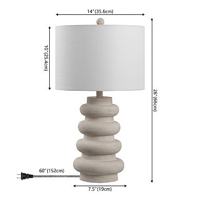 Juniper 26" Modern Minimalist Resin Stacked Ovoid LED Lamp