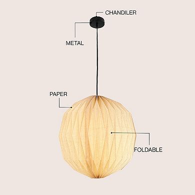 Vaughn 15.75" Modern Vintage Orb Honeycomb Shade LED Pendant Light
