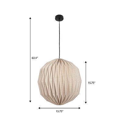 Vaughn 15.75" Modern Vintage Orb Honeycomb Shade LED Pendant Light