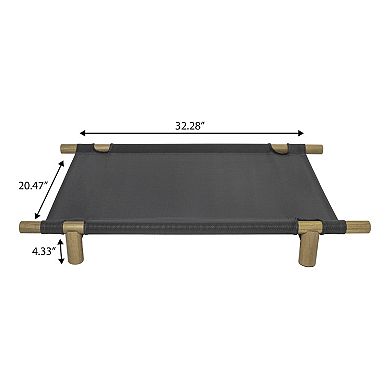 Chester Modern Minimalist Wood Frame Elevated Outdoor Dog Bed