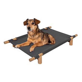 Chester Modern Minimalist Wood Frame Elevated Outdoor Dog Bed
